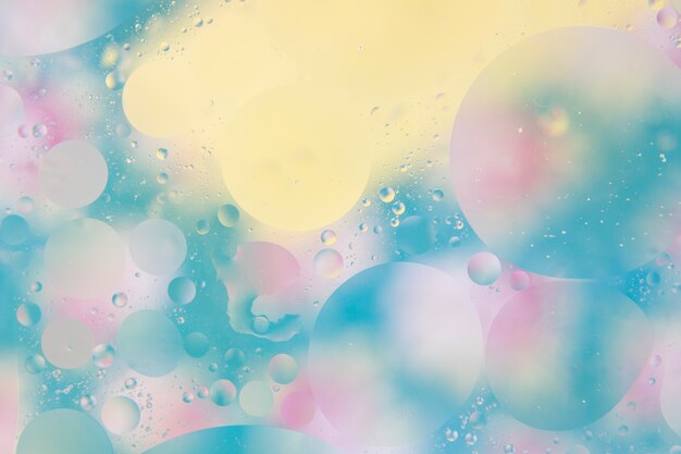 Close-up of blue and pink bubbles background