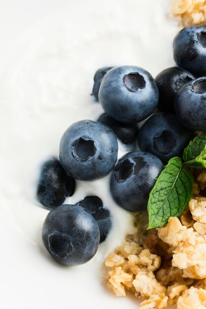 Close-up blueberries and nuts