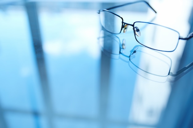 Close-up of blurred glasses