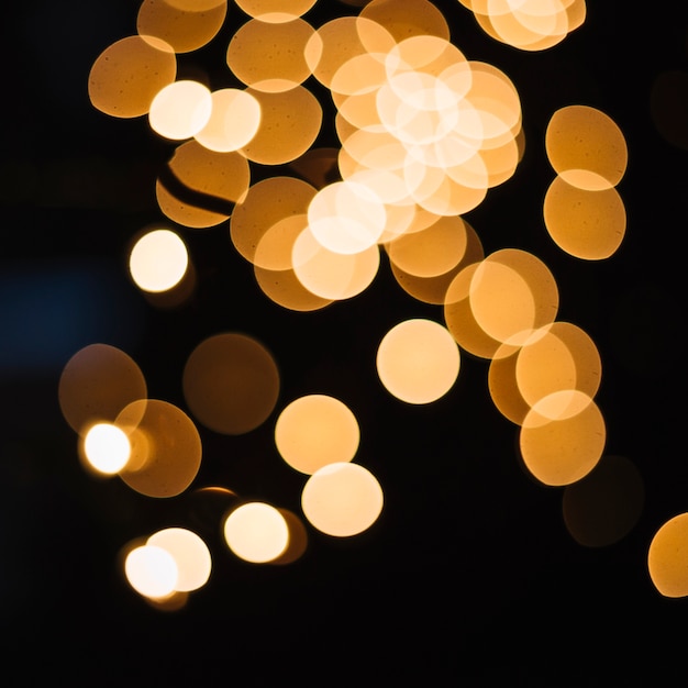 Close-up blurred specks on garland