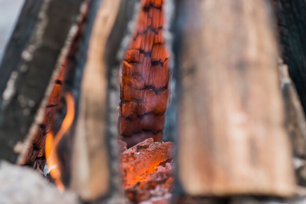 Close-up bonfire flame