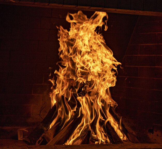 Close-up of a bonfire