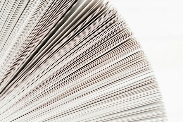 Free photo close-up of book paper with white background