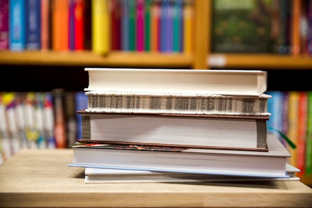 Close-up books in bookstore