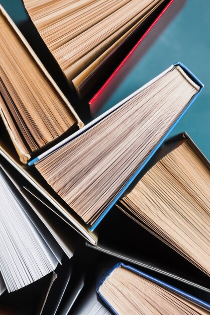 Close-up books with turning pages