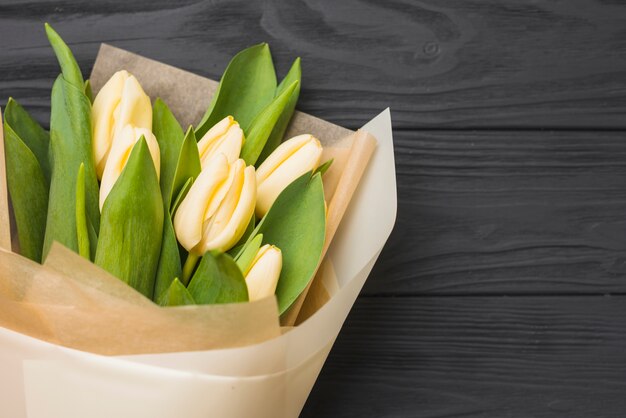 Close-up bouquet of tulips