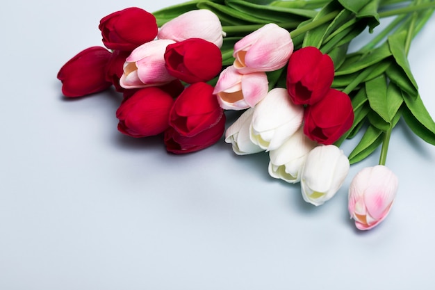 Close-up bouquet of tulips