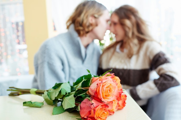 Close-up of bouquet with unfocused background