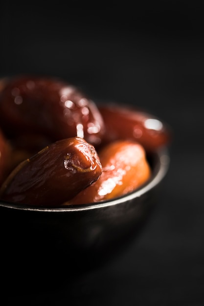 Close-up bow with snack for ramadan day