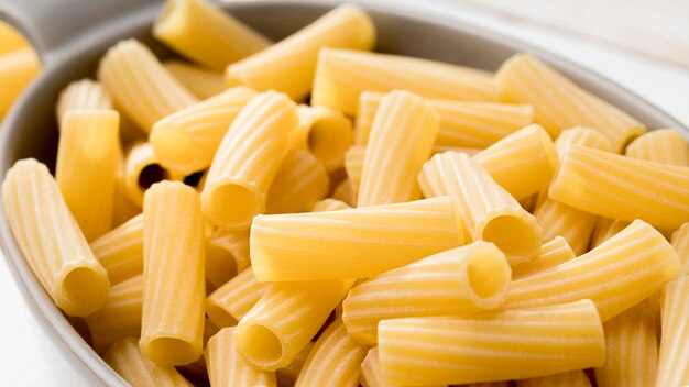 Close-up bowl with tagliatelle