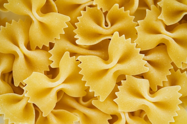 Close up of bowtie pasta