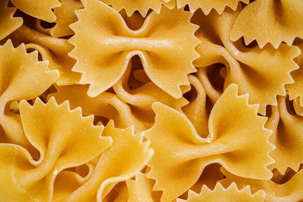 Close up of bowtie pasta