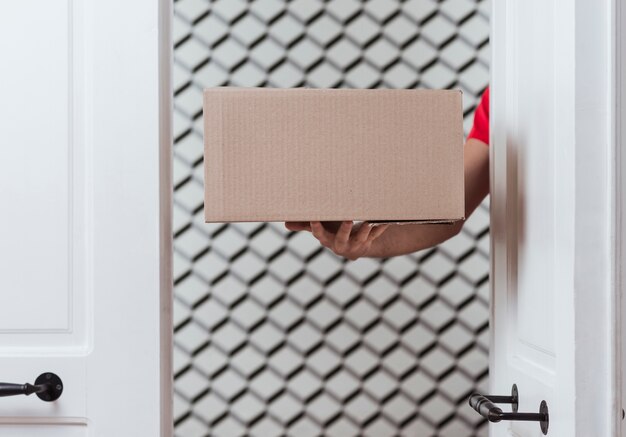 Close-up box for delivery and minimalist decor