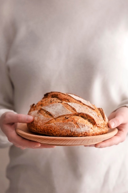 Close-up bread on plate