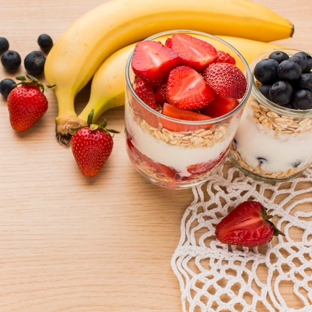 Foto gratuita concetto di colazione del primo piano