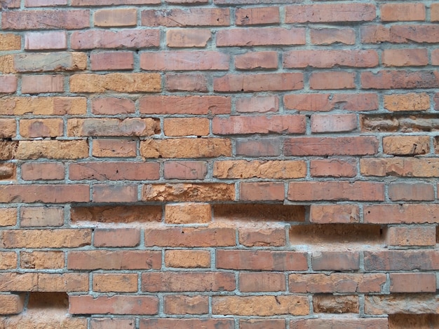 Close-up of broken brick wall