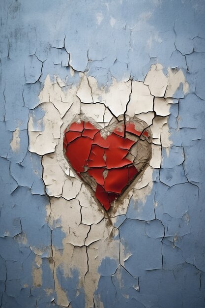 Close up on broken heart graffiti