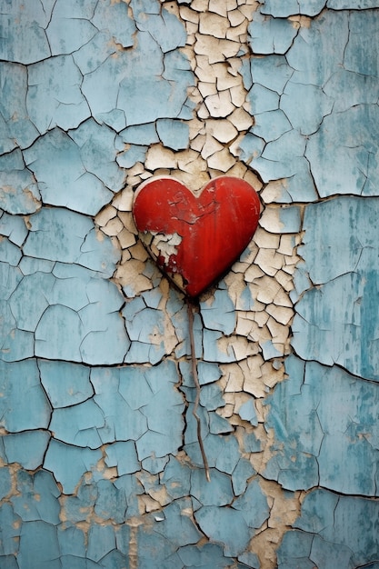 Close up on broken heart graffiti