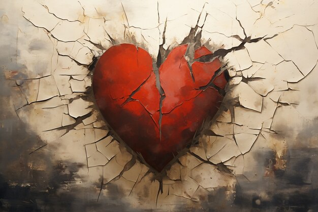 Close up on broken heart graffiti