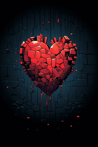 Close up on broken heart