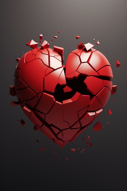 Free photo close up on broken heart