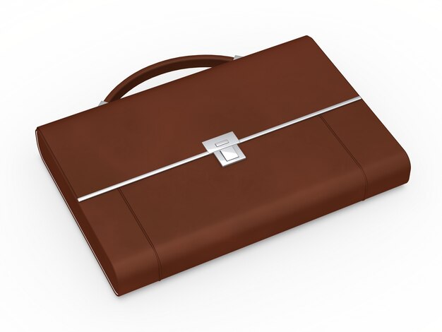 Close-up of brown briefcase