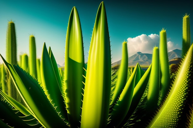 Free photo a close up of a bunch of aloe vera plants