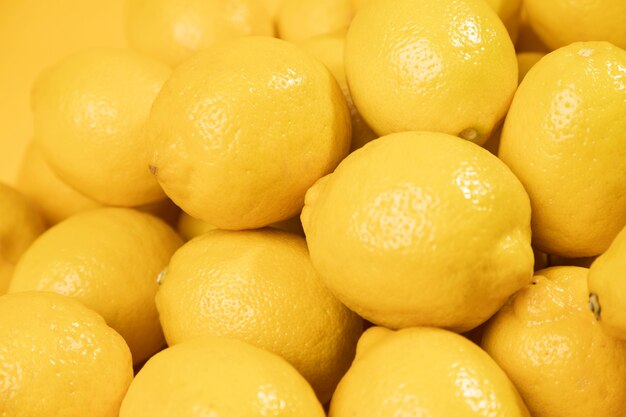 Close-up bunch of raw lemons