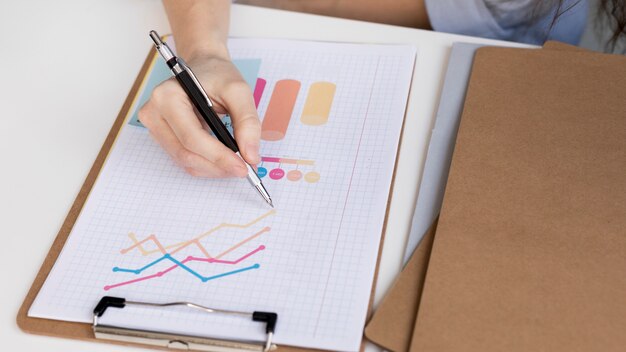 Close-up business analysis on the table