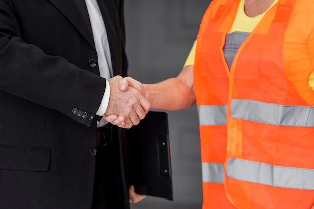 Close-up business hand shake