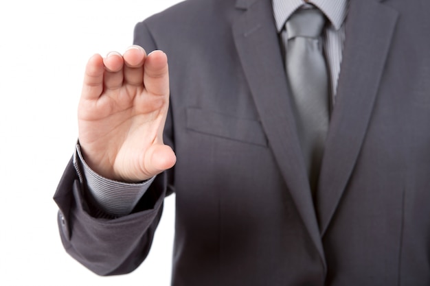 Close-up of businessman's hand holding something