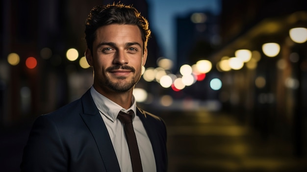 Close up on businessman smiling