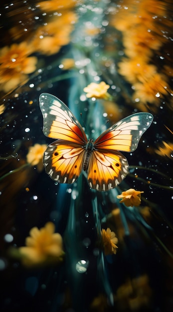 close up on  butterfly in nature