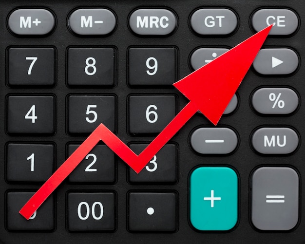 Free photo close-up calculator for global economy