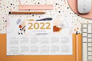 Foto gratuita primo piano sul design del calendario