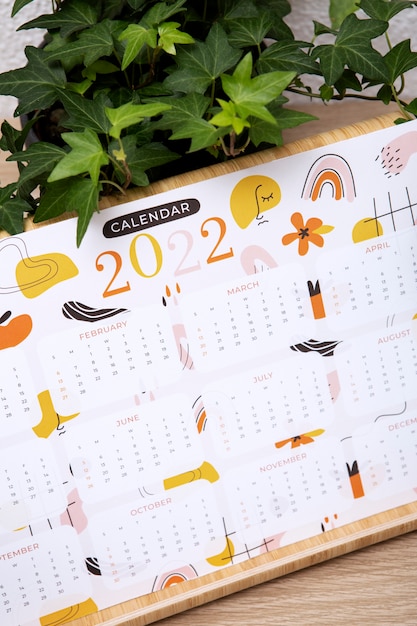 Primo piano sul design del calendario