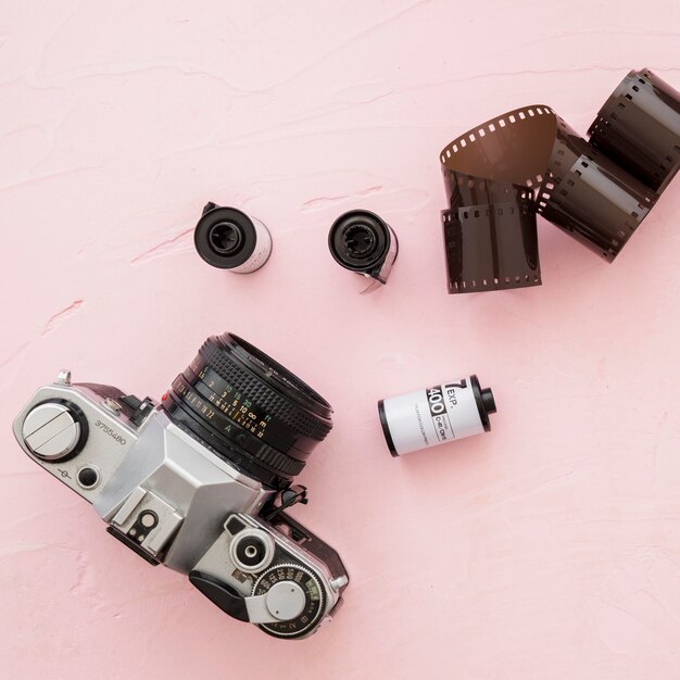 Close-up camera near photographic film
