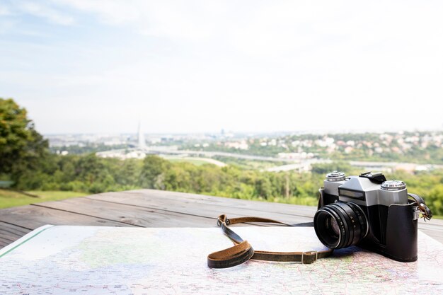 Close-up camera with beautiful background