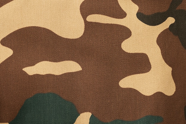 Close up camouflage textured military equipment