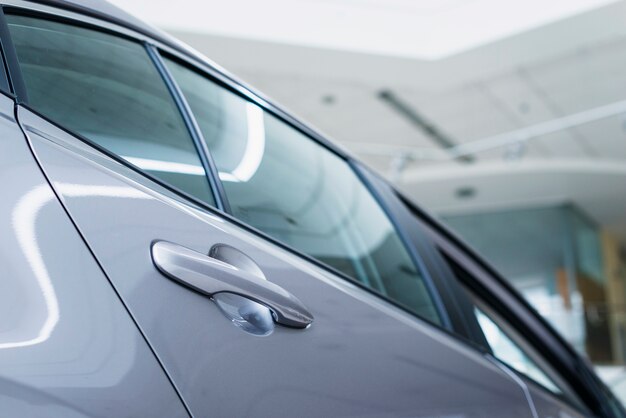 Close up of car in dealership