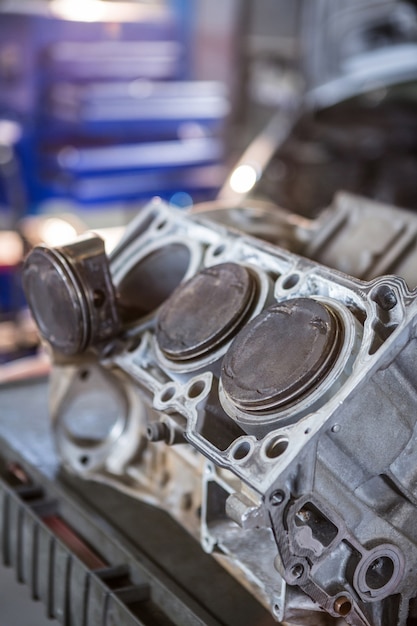 Close-up of car engine