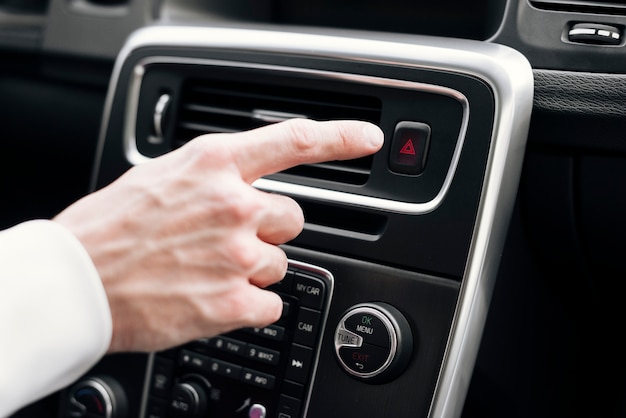 Close up of car interior