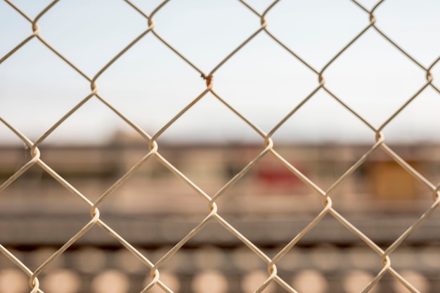 Free photo close-up chain link fence