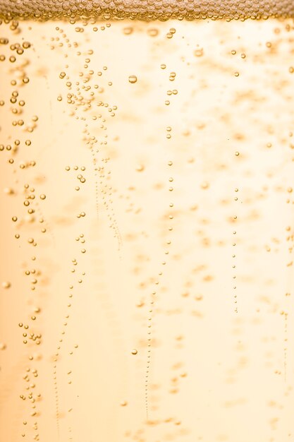 Close-up champagne bubbles sparkle