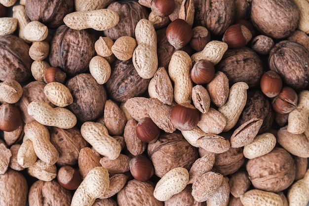 Close-up of chesnuts arrangement