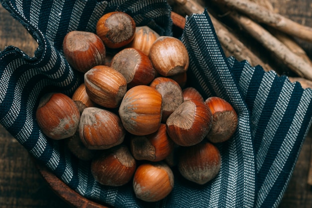 Close-up chestnuts in a bowl