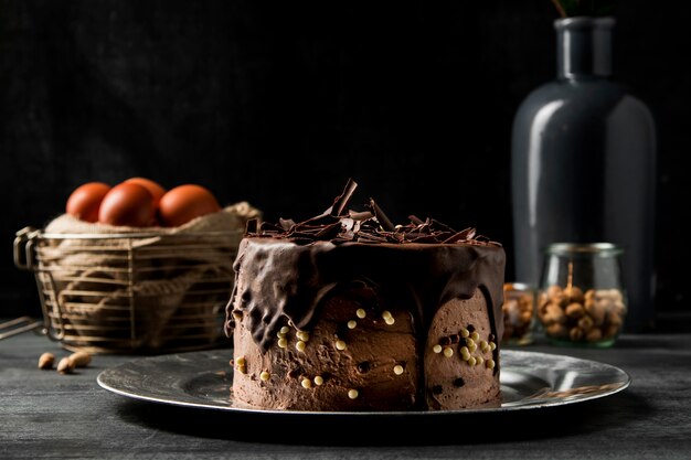 クローズアップチョコレートケーキ