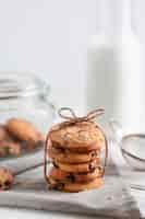 Бесплатное фото Шоколадное печенье крупным планом