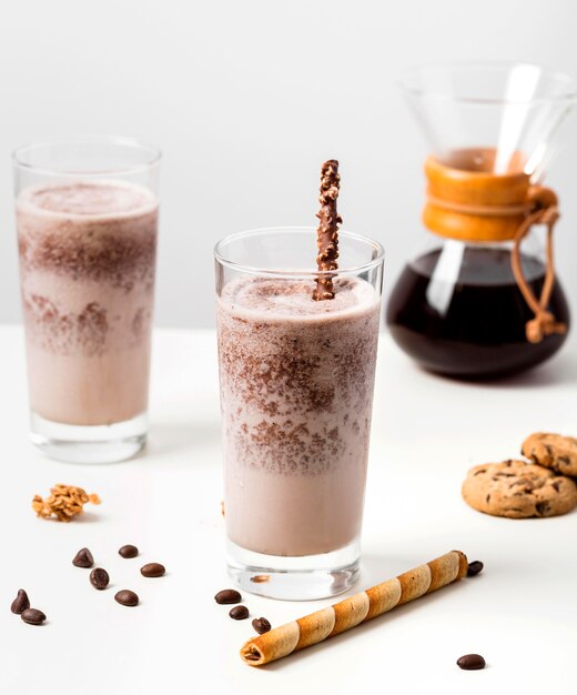 Close-up chocolate milkshake