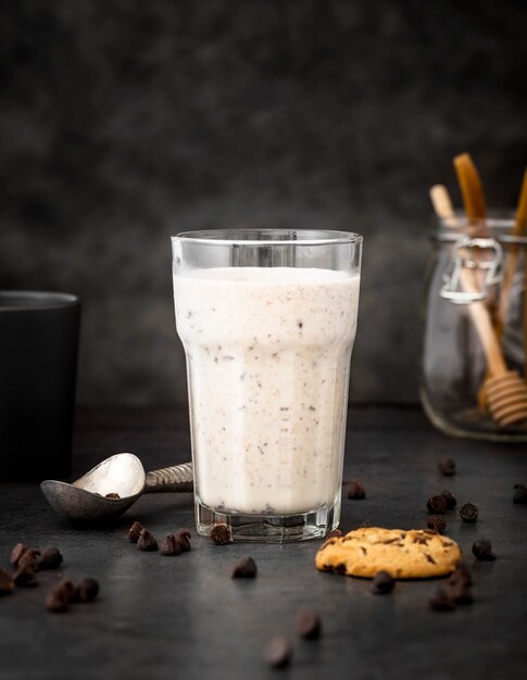 Close-up chocolate milkshake